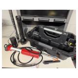 Tool tote, work light, flashlights