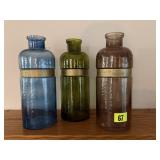 Colored decorative bottles (3)
