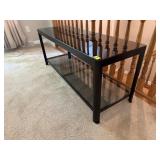 Black glass media stand