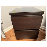 Black 2 drawer nightstand