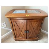 Stone inlay storage cabinet