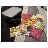 Tote of wellness books, cookbooks