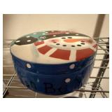 Snowman Merry & Bright covered dish