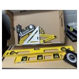 Levels, angle locator, stud finder