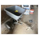Pull behind broadcast spreader