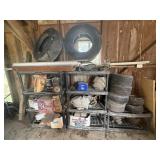 Plastic shelves with contents