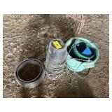 Miscellaneous buckets, and feed pans
