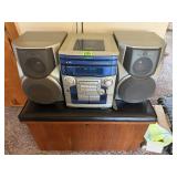 AIWA stereo system, seating bench on wheels,