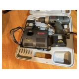 Ryobi 3/8"cordless drill, 12 volt battery, charger