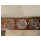 Fostoria crystal, serving platters (3)