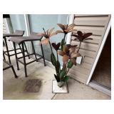 Metal flowers garden art