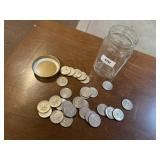 Jar of 50 cent pieces (25+)