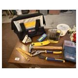 Toolbag, contents included, hammer, stud finder