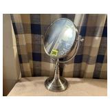 Chrome magnifying vanity mirror