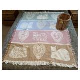 Cat throw blanket, basket