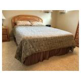 Queen size bed, headboard, mattress, box springs,