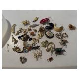 Vintage, costume brooches, lapel pins
