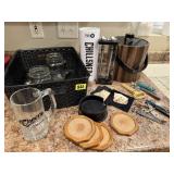 Cocktail lot, ice bucket, coasters, corkscrews