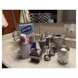 Bathroom vanity accessories, toothbrush holders,