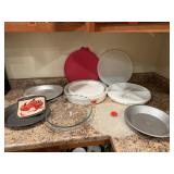 Pie plates, storage containers, hotpad