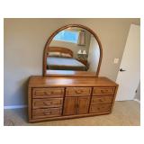 Dresser with attached mirror