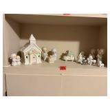 Shelf of Precious Moments collectibles, Nativity