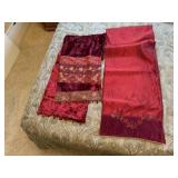 Beaded, embroidered table runners