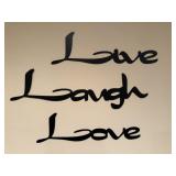 Live, Laugh, Love metal signs