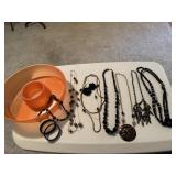 Black beaded, costume jewelry