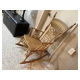 Boho wicker rocking chair
