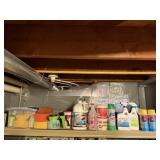 Contents of consumables shelf, cleaning supplies