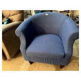 Blue barrel back chair