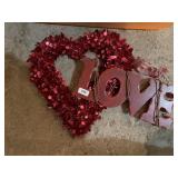 Valentine heart wreath, LOVE sign
