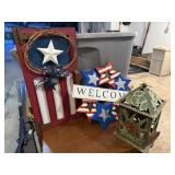 Patriotic signs, decor