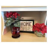 HOME lamp, flowers, candle holder, decor