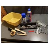 Wrenches, ratchet, socket, sprays, brushes