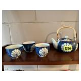Asian teapot, cups