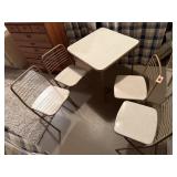 Card table, folding chairs (4)