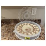 Frankoma pottery egg plate, plastic egg plate,