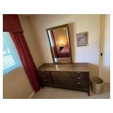 Dresser with attached mirror