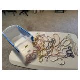 Tote of beaded necklaces