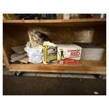 Floor tiles, concrete mix, sweeping compound