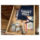 Apron, cooking thermometers, temp guides