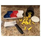 Corn cutter, cob holders, party dish