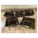Square stoneware bowls (5)