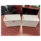 Two wooden wall hanging folder, file holders