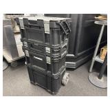 Husky, three box tool chest on rollers. 37 x 21 x