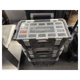Husky three compartment tool case on wheels. 37 x