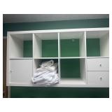 Large wall mount office cube shelf with linens !
