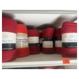 Several NEW red blankets